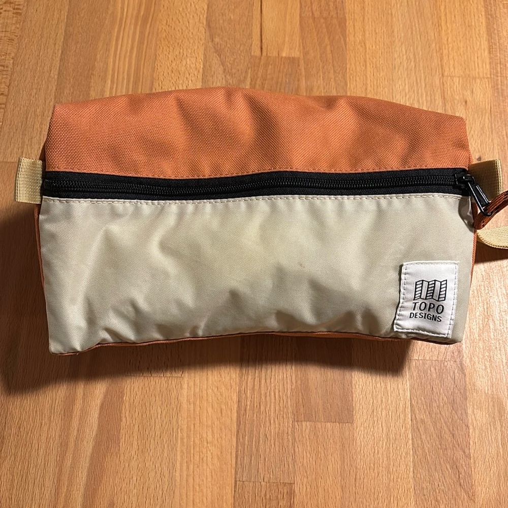 Topo Designs Dopp Kit Coral and Cream